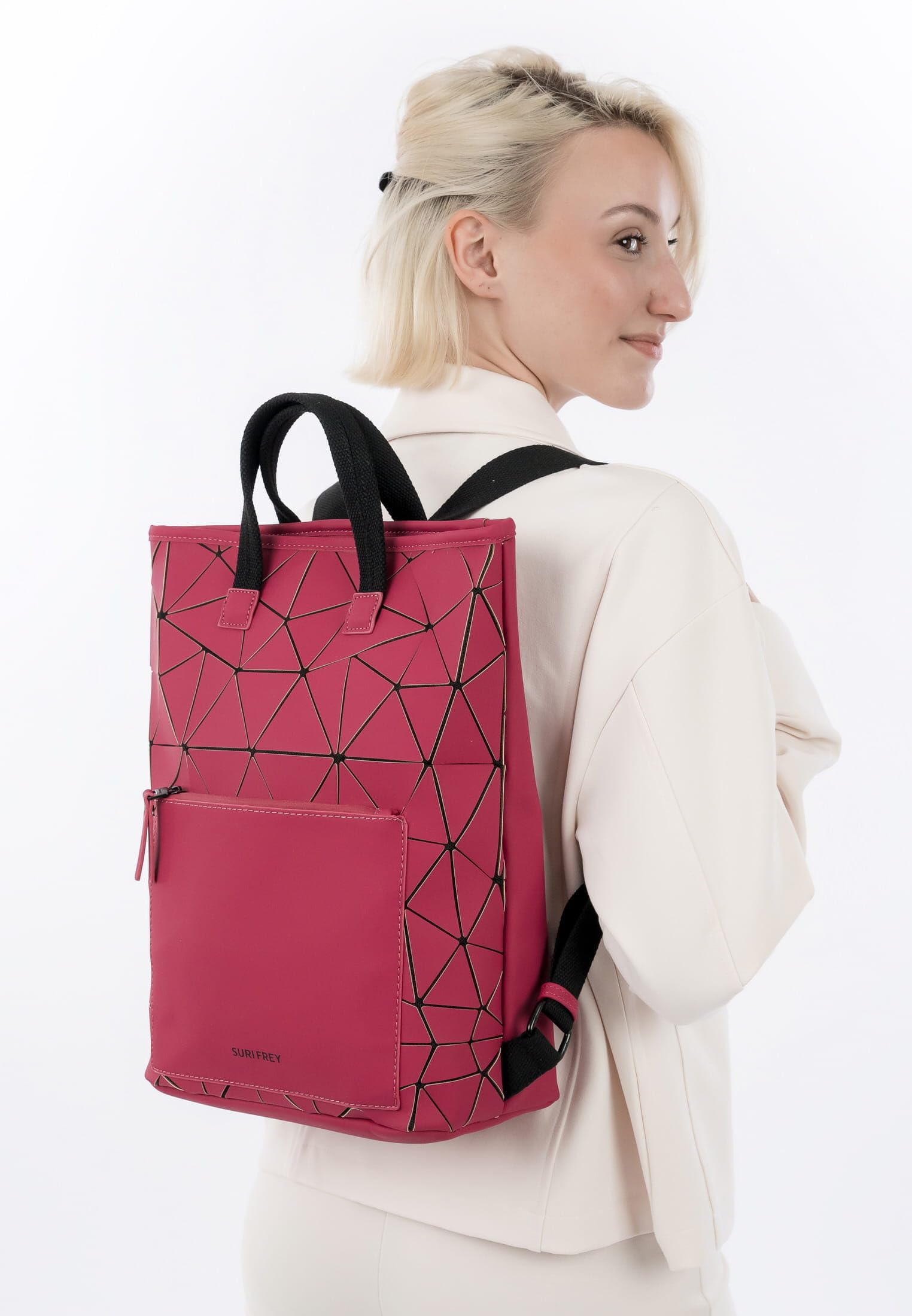 SURI FREY Jessy-Lu City Rucksack Berry 3D-Optik