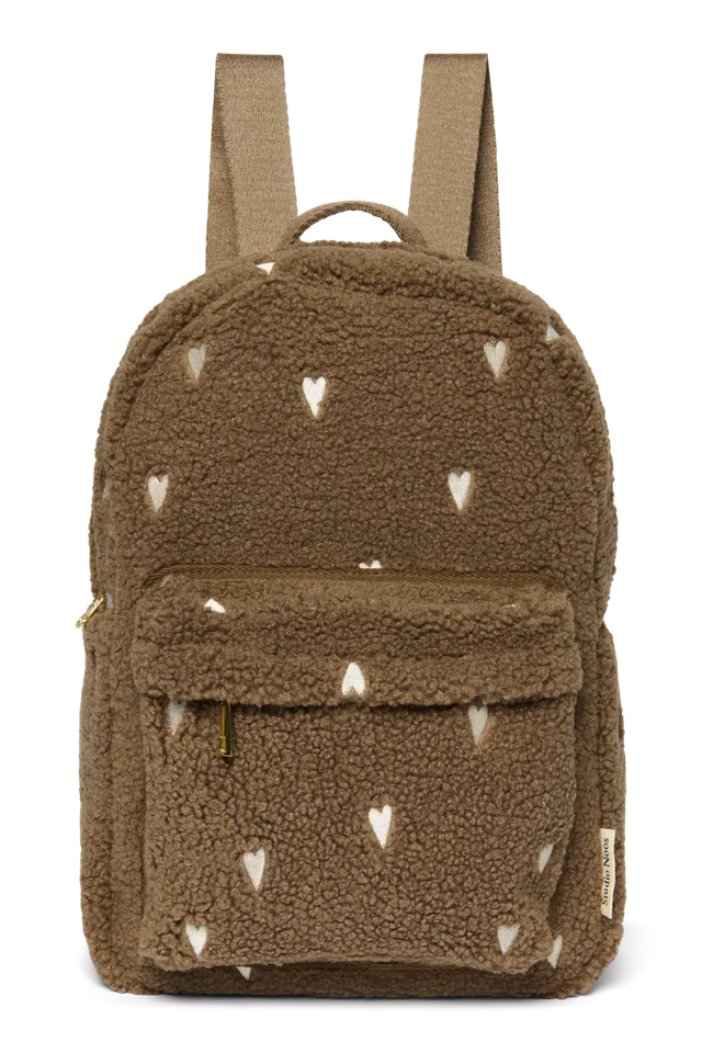Studio Noos Teddy Midi Rucksack Brown Hearts 6+ Jahre