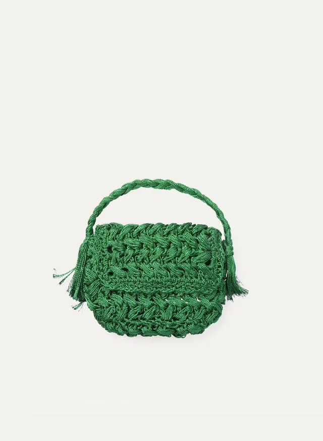 Maria la Rosa Canterbury Tasche Grün Lurex