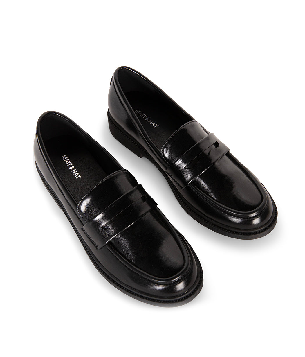 Matt & Nat Iseo Loafer Slipper Schwarz Lack
