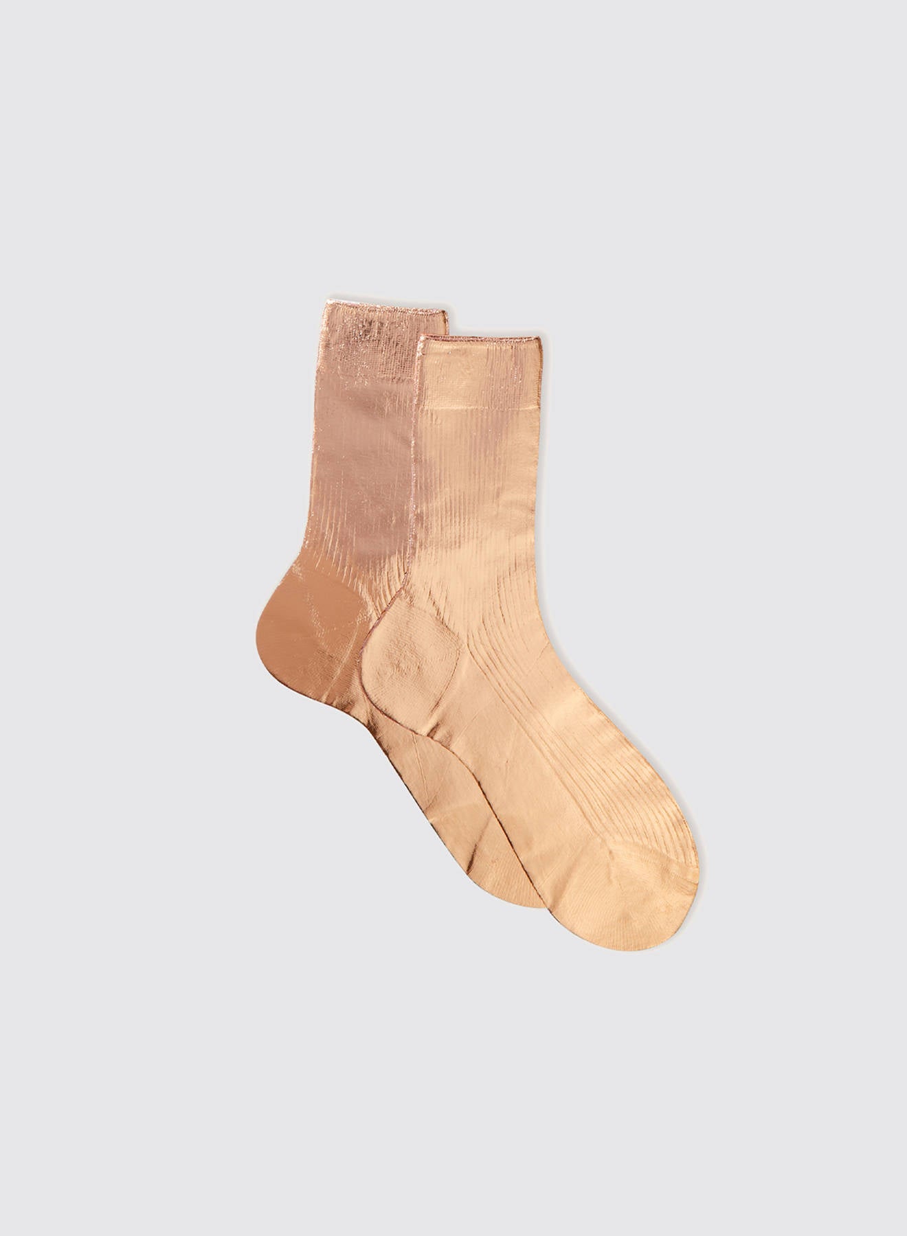 Maria la Rosa One Ribbed Laminated Socken Gold Seide