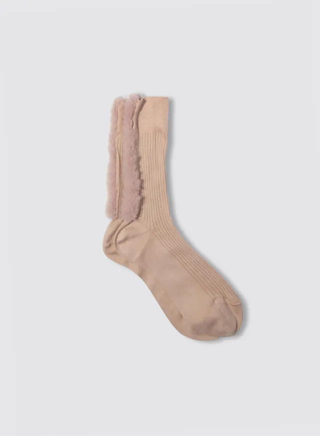 Maria la Rosa Saint Moritz Socken Natural Fellrand