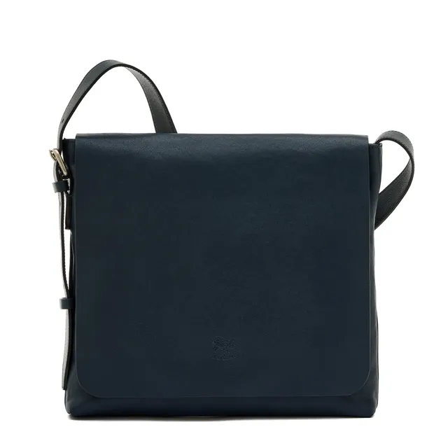 Il Bisonte Brolio Messenger Vollleder blau midnight