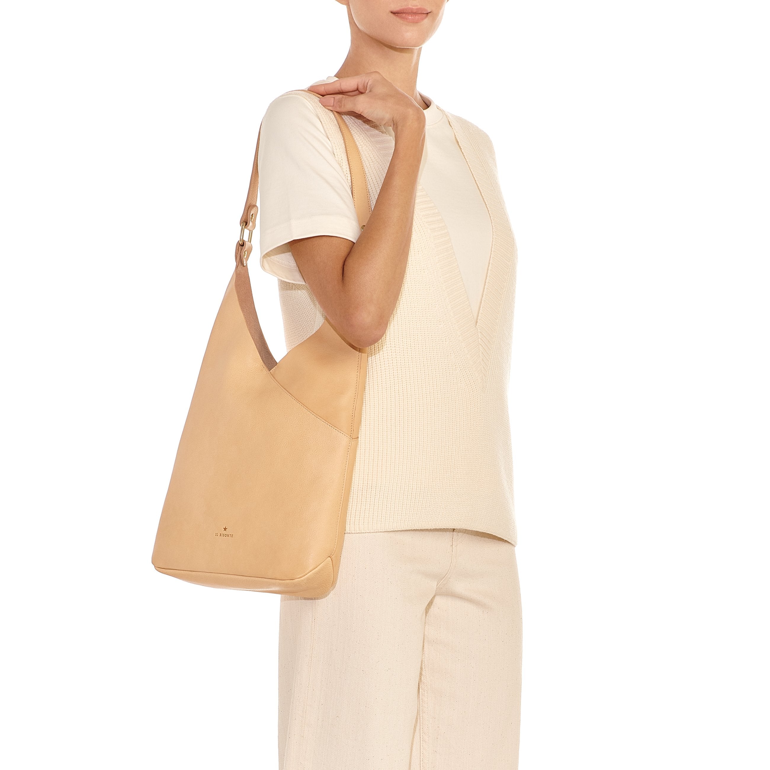Il Bisonte Malibu Schultertasche Natur Vollleder