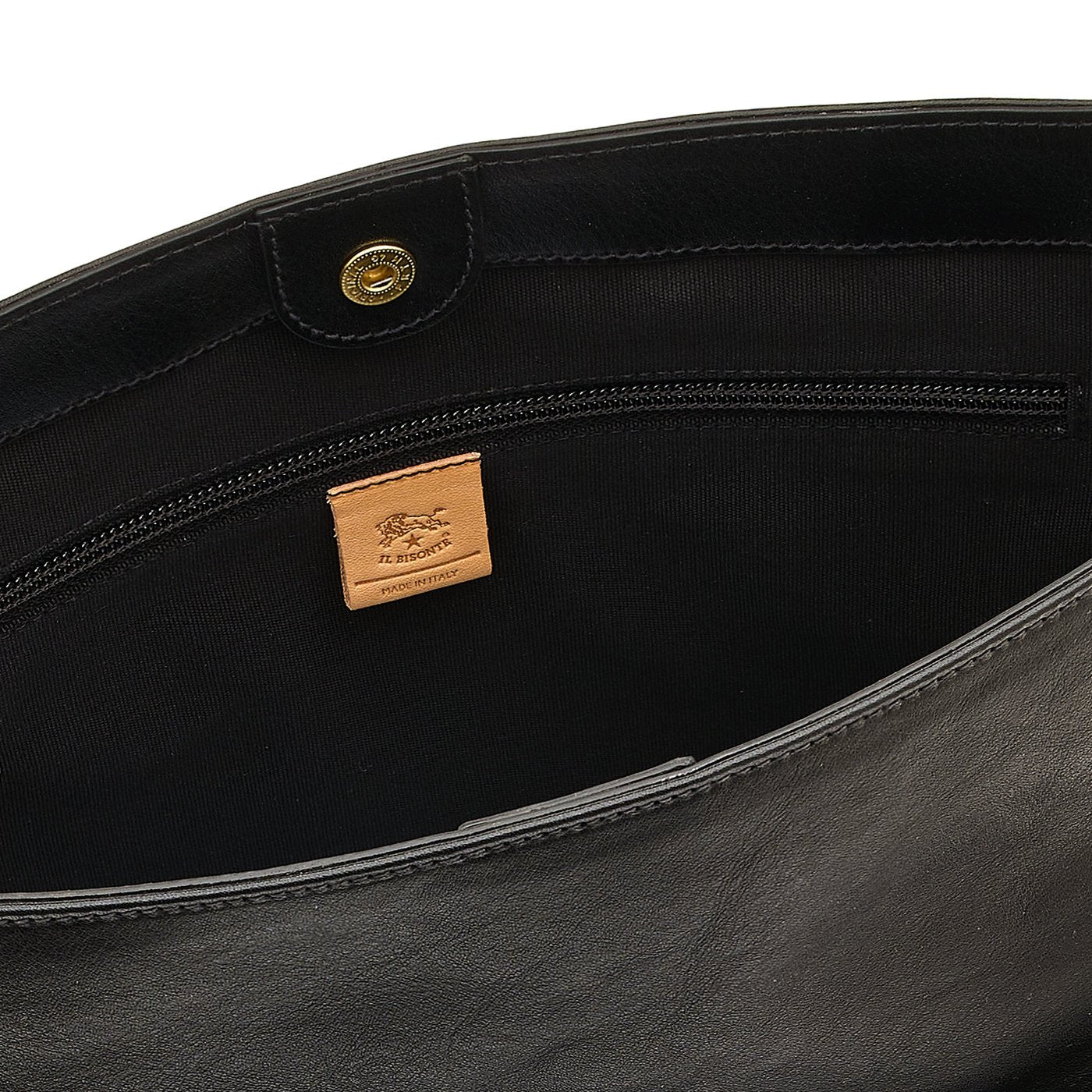 Il Bisonte 1990 Schultertasche Damen Schwarz Vollleder