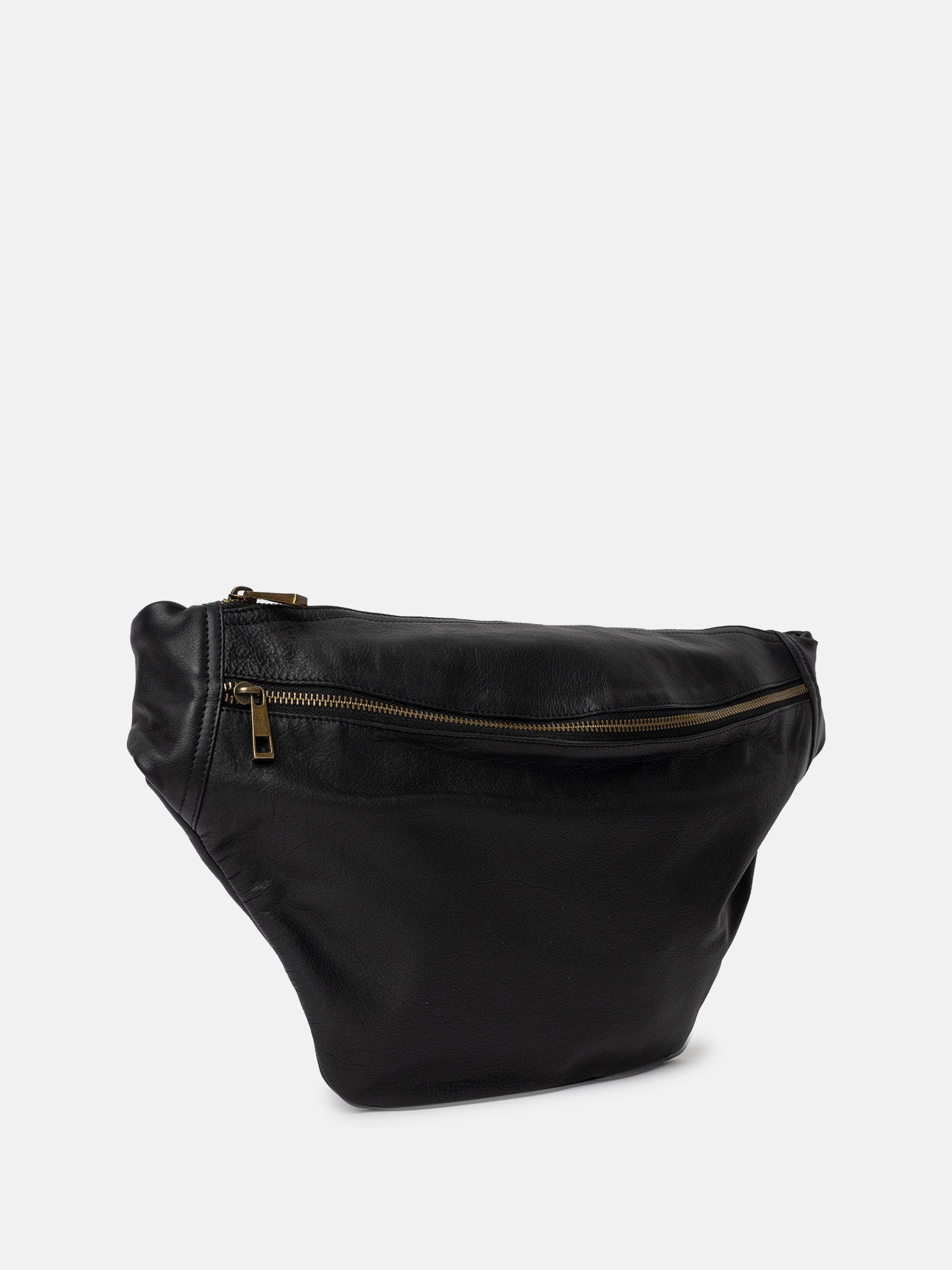 RE:DESIGNED Merla Urban Bauchtasche Schwarz Vollleder