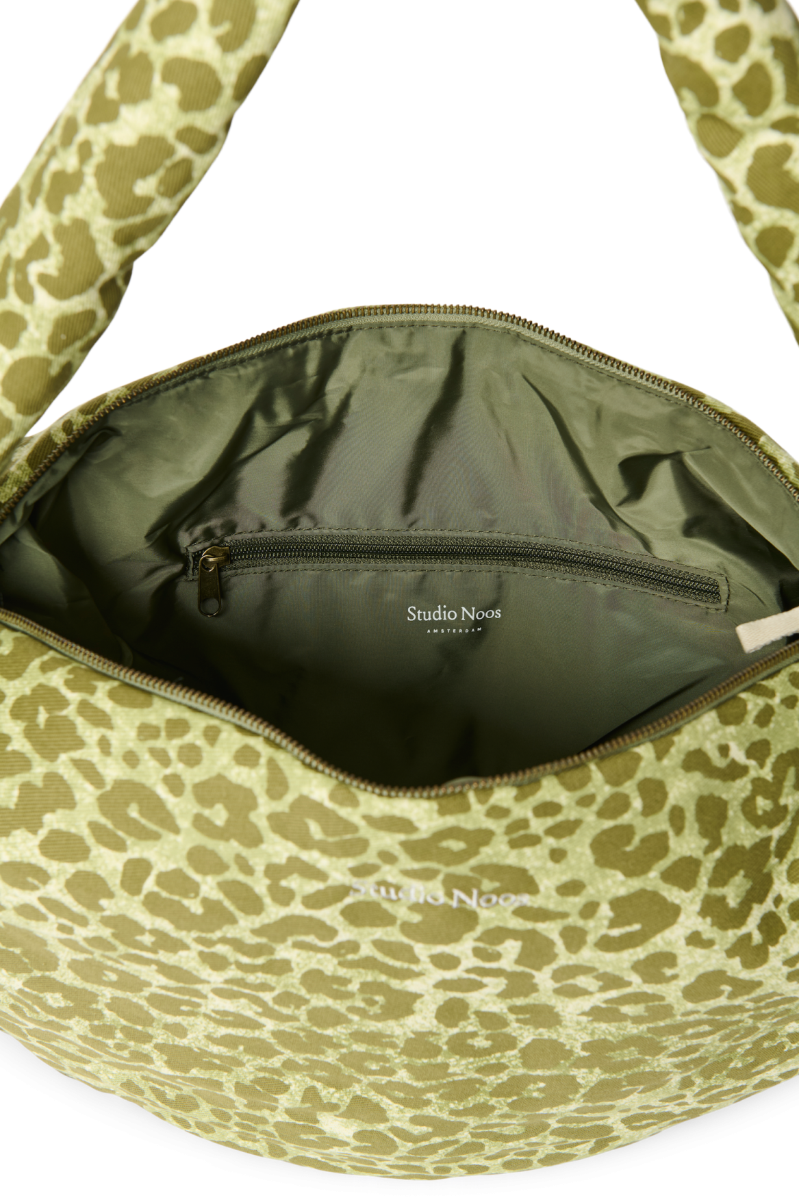 Studio Noos Cotton Cross Body Bag Green Leopard