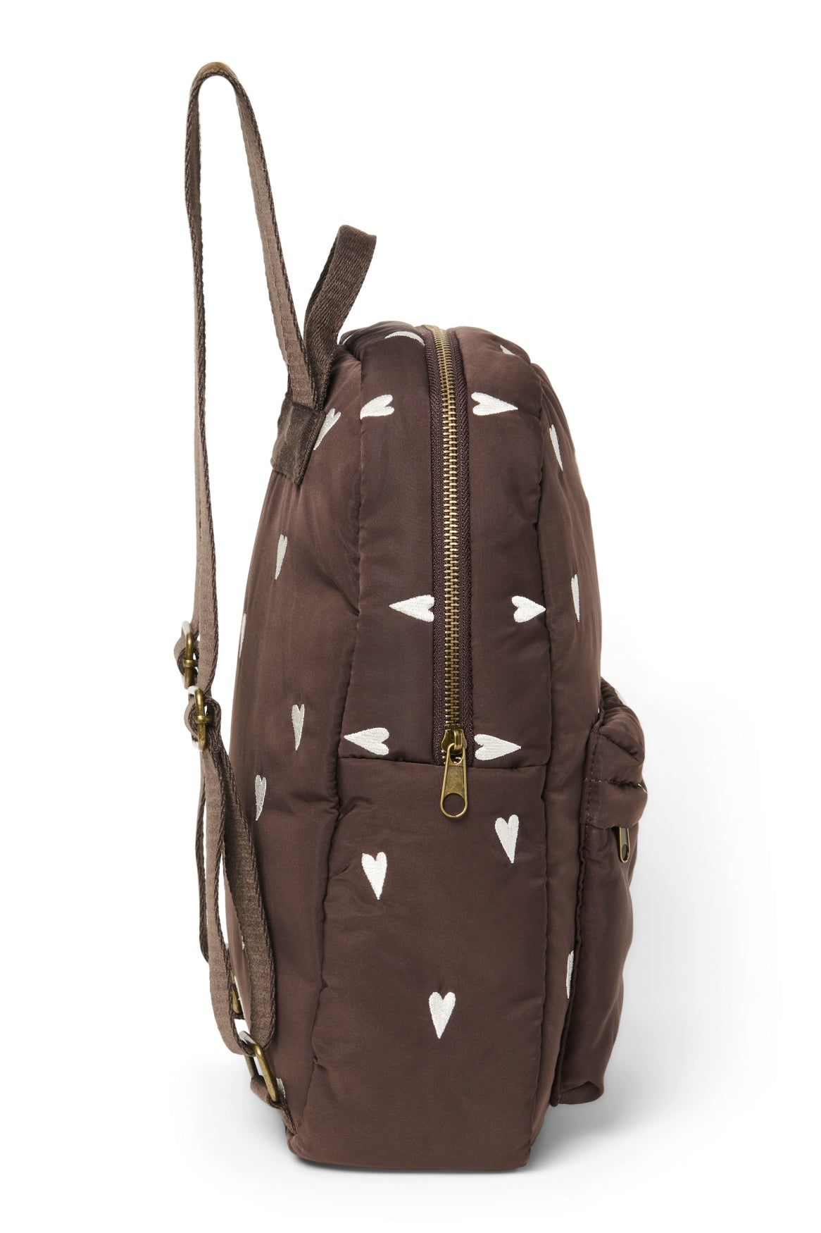 Studio Noos Puffy Midi Backpack Rucksack Brown Hearts Kinder