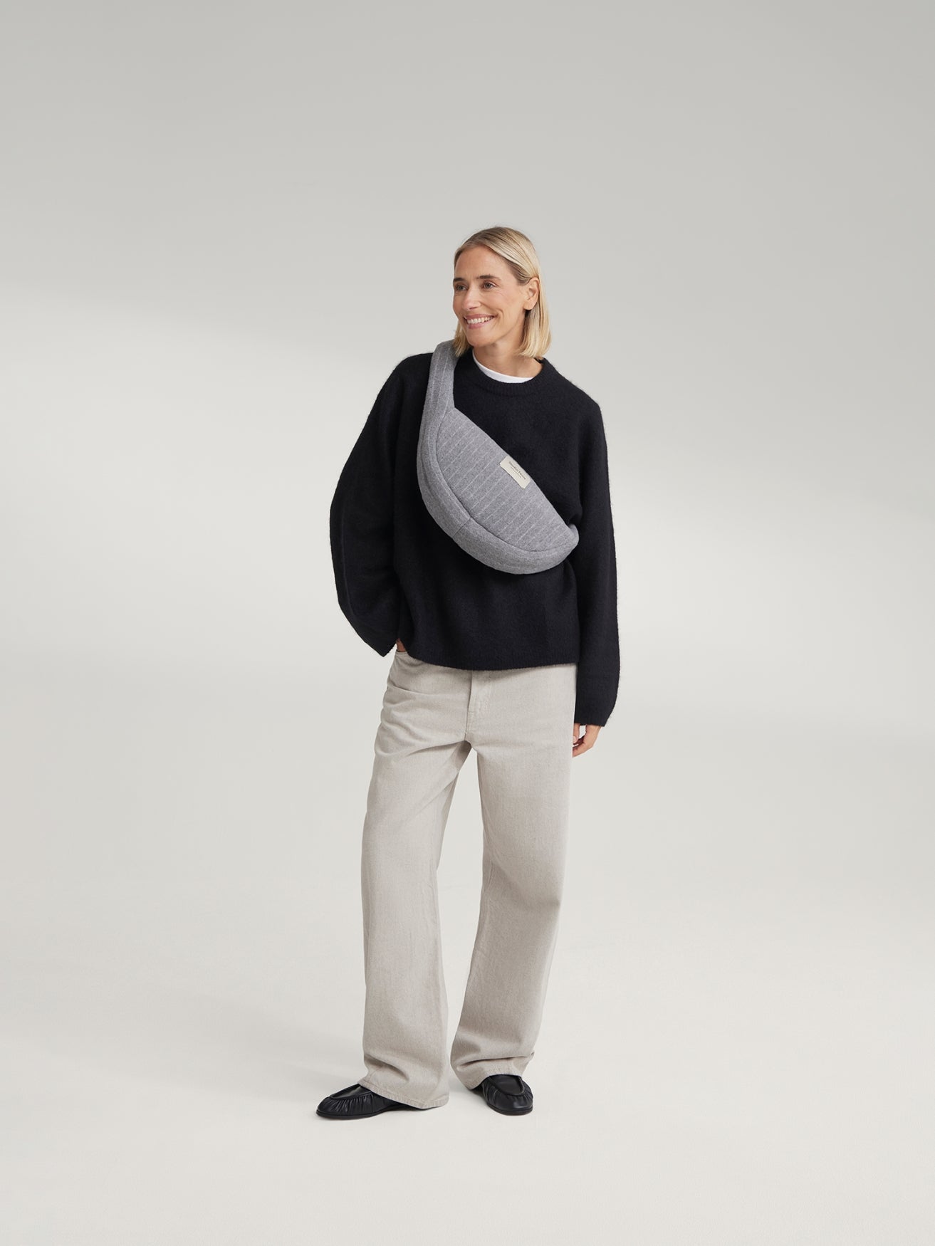 Studio Noos Flannel Mini Cross Body Bag Umhängetasche Grau