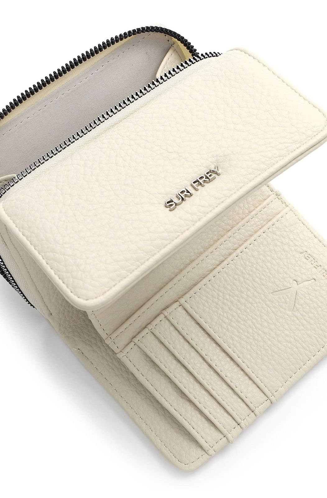 SURI FREY SFY Tiffy Wallet Geldbörse Ecru Druckknopf 13,5 cm