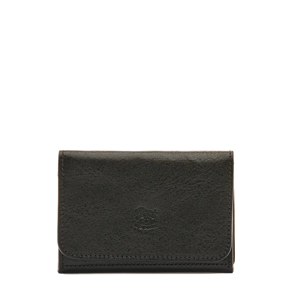 Il Bisonte Galileo Kartenetui Schwarz Leder