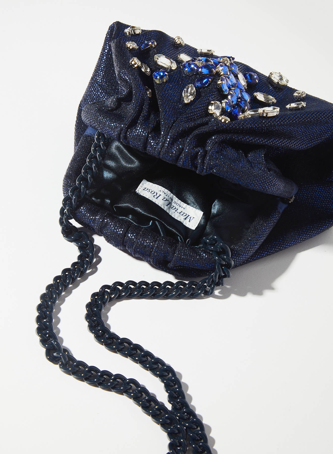 Maria la Rosa Meteora Mini Bag Clutch Blau bestickt
