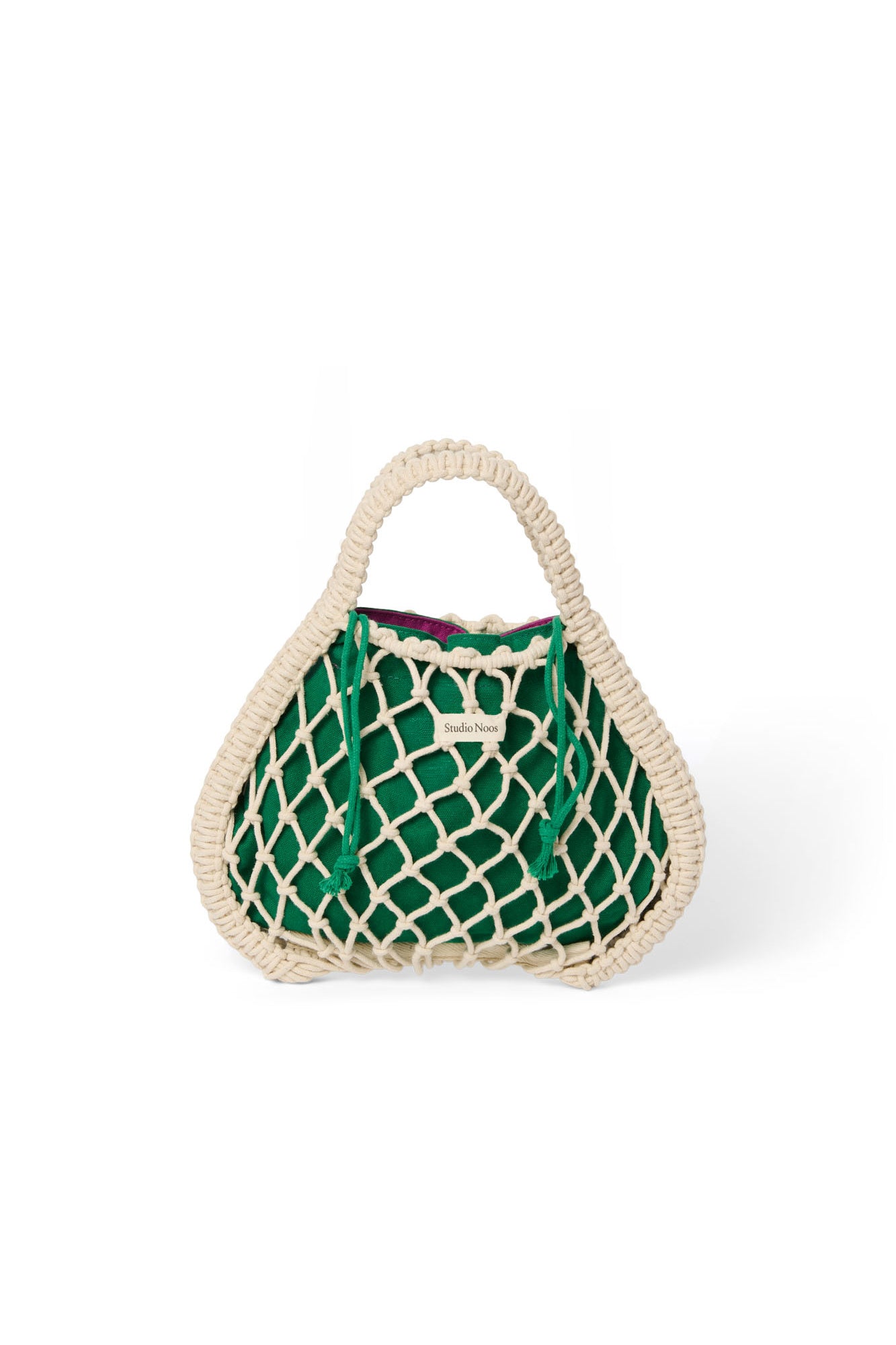 Studio Noos Macrame Mini Handtasche Beige Wende-Inlay