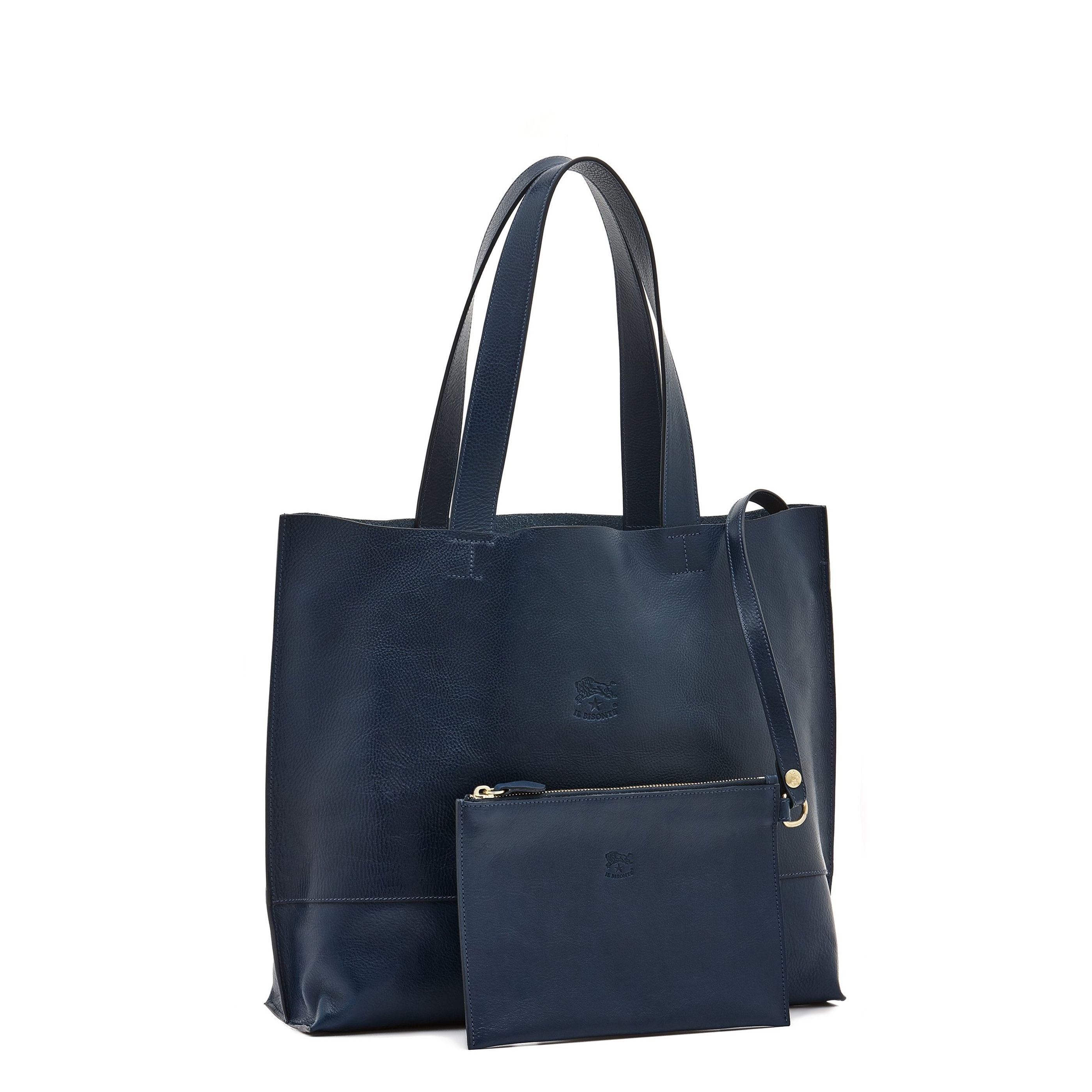 Il Bisonte Talamone Shopper Vollleder blau