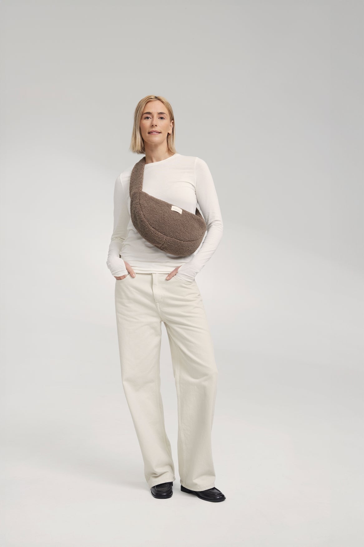 Studio Noos Teddy Mini Crossbody Umhängetasche Braun Reissverschluss