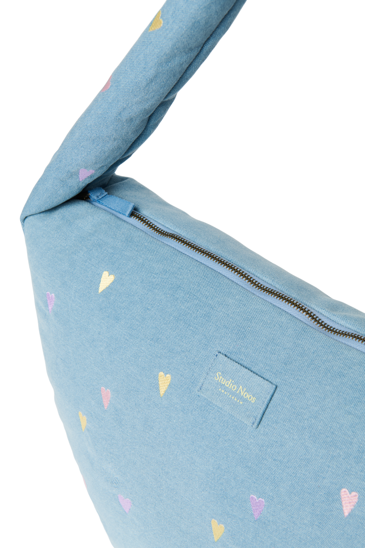 Studio Noos Denim Cross Body Bag Umhängetasche Light Blue Hearts