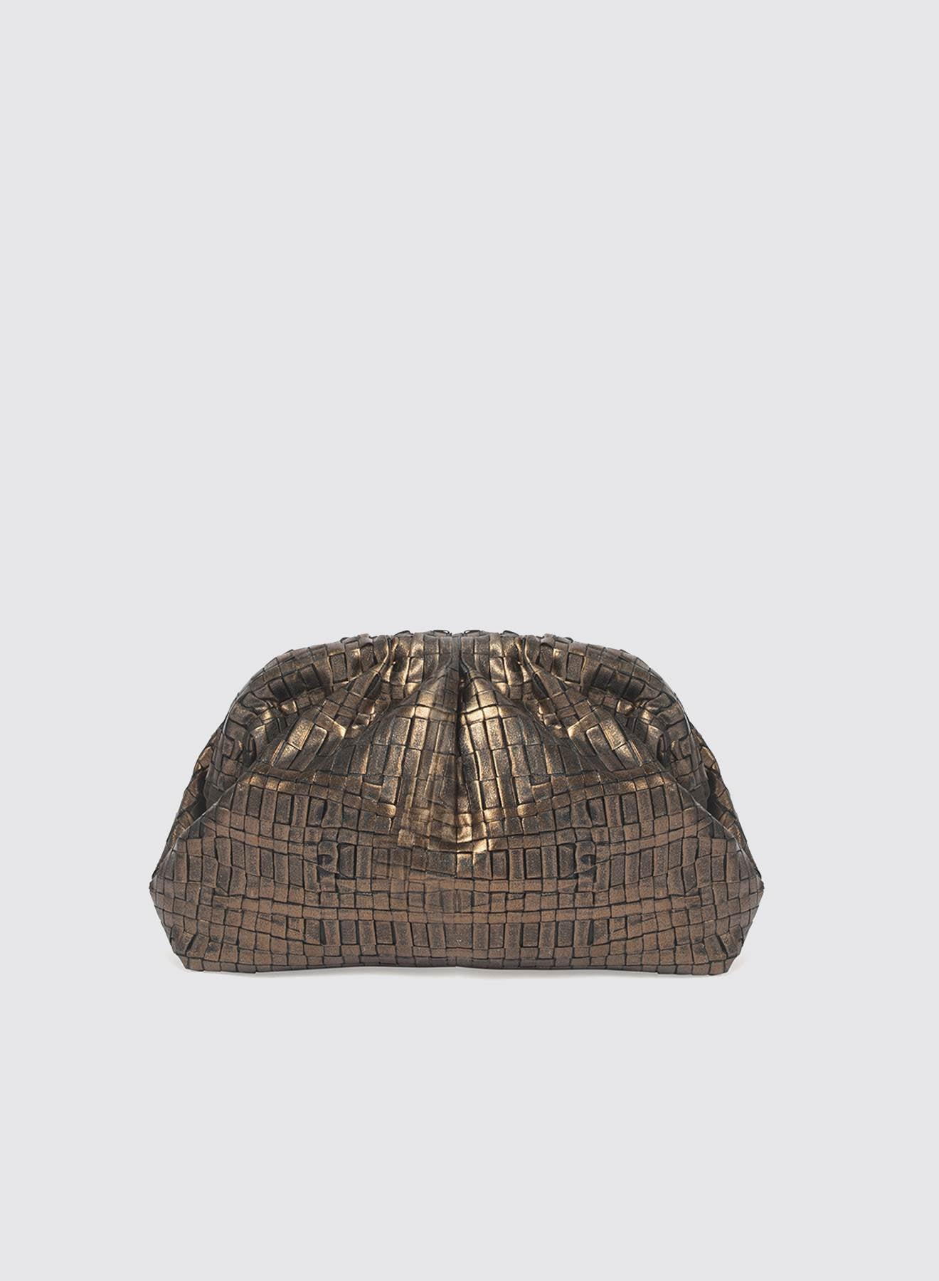 Maria la Rosa Game Bag Laminated Clutch Schwarz laminiert