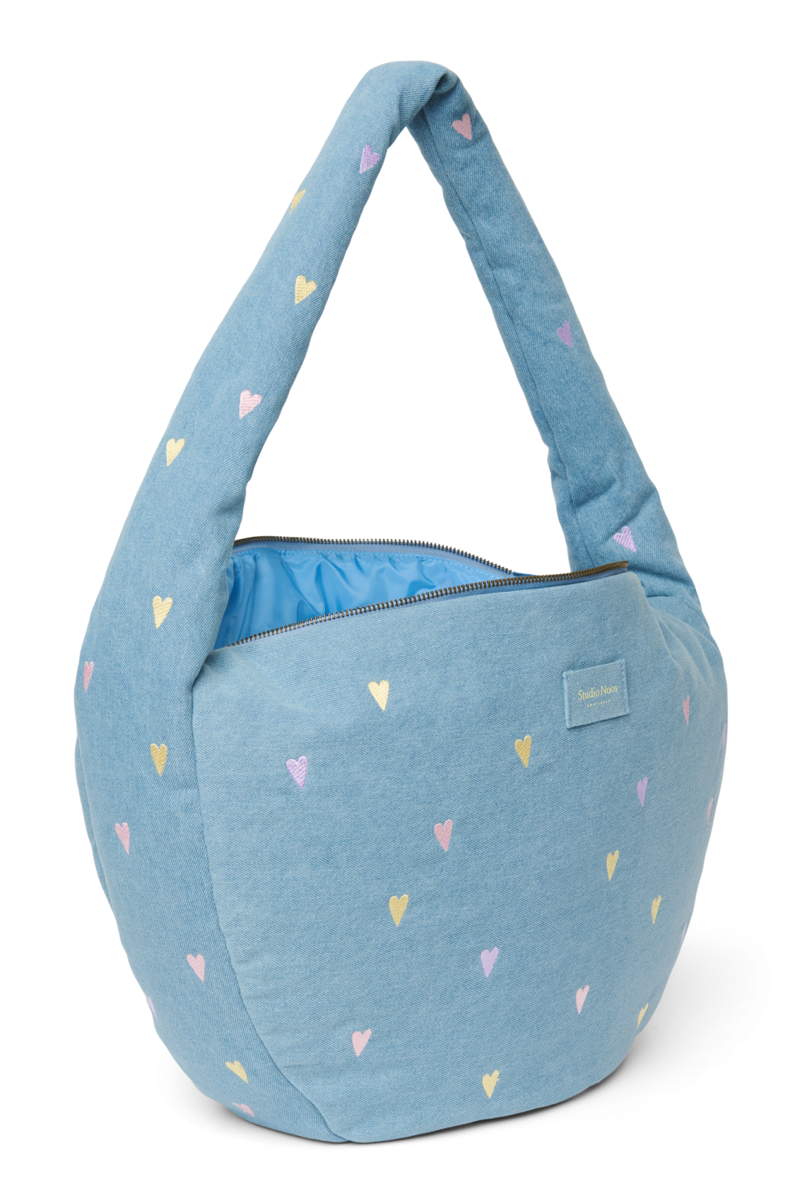 Studio Noos Denim Cross Body Bag Umhängetasche Light Blue Hearts