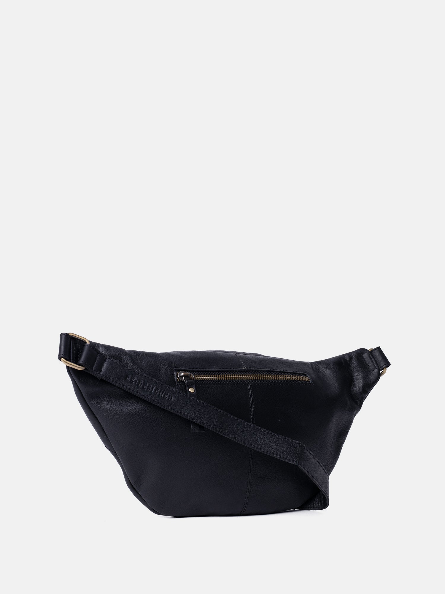 RE:DESIGNED Selina Bauchtasche Schwarz Vollleder