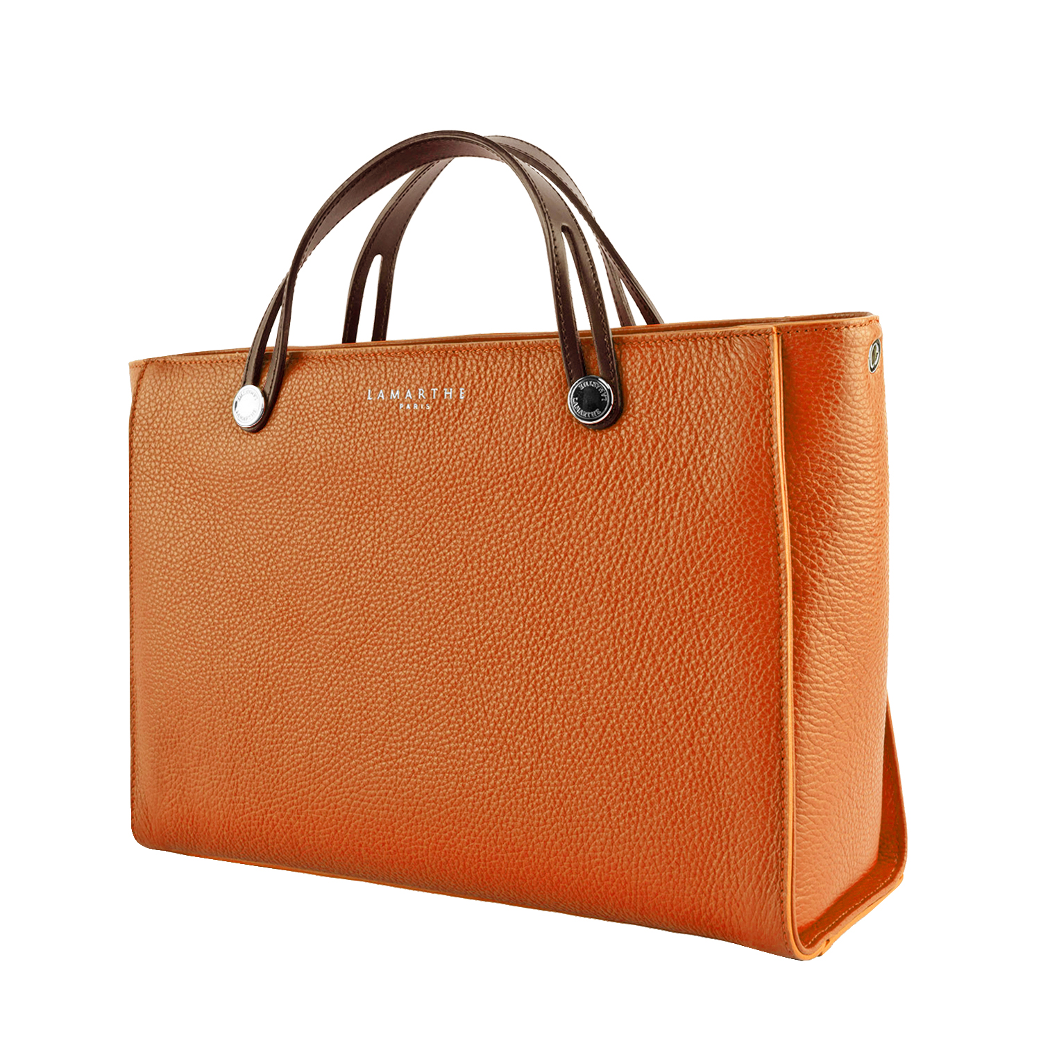 Lamarthe Fidèle Handtasche Orange Vollleder 36x25x14