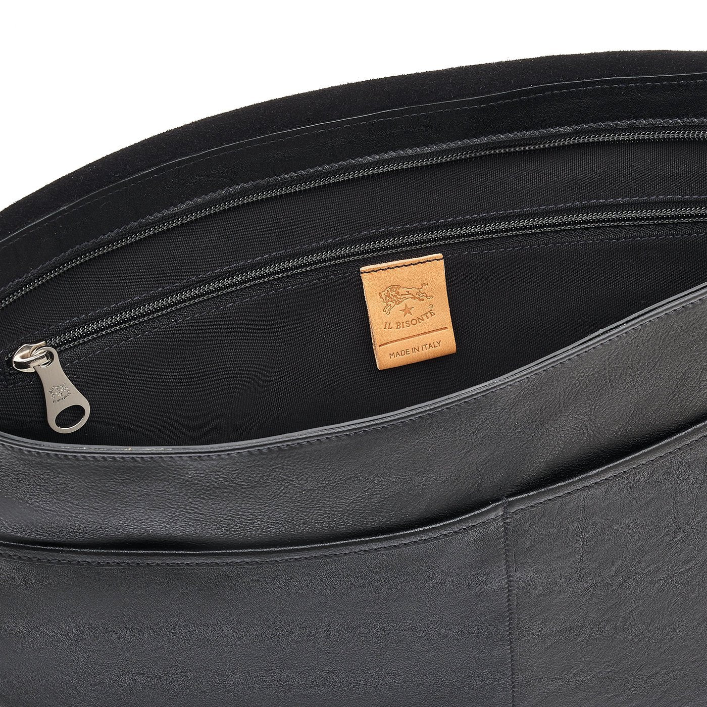 Il Bisonte Brolio Messenger schwarz Vollleder