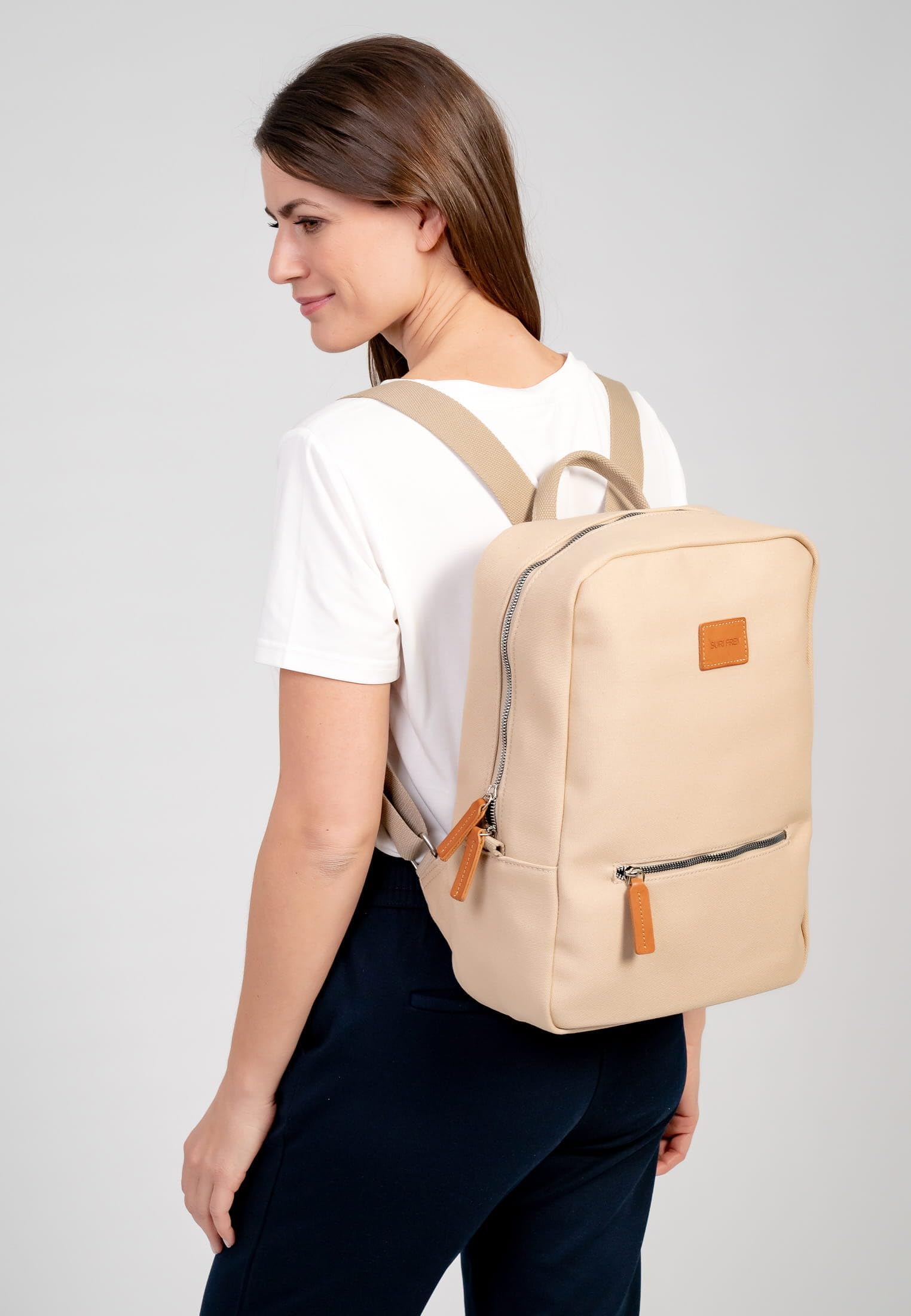 SURI FREY Milly Rucksack Sand Laptopfach 28 cm