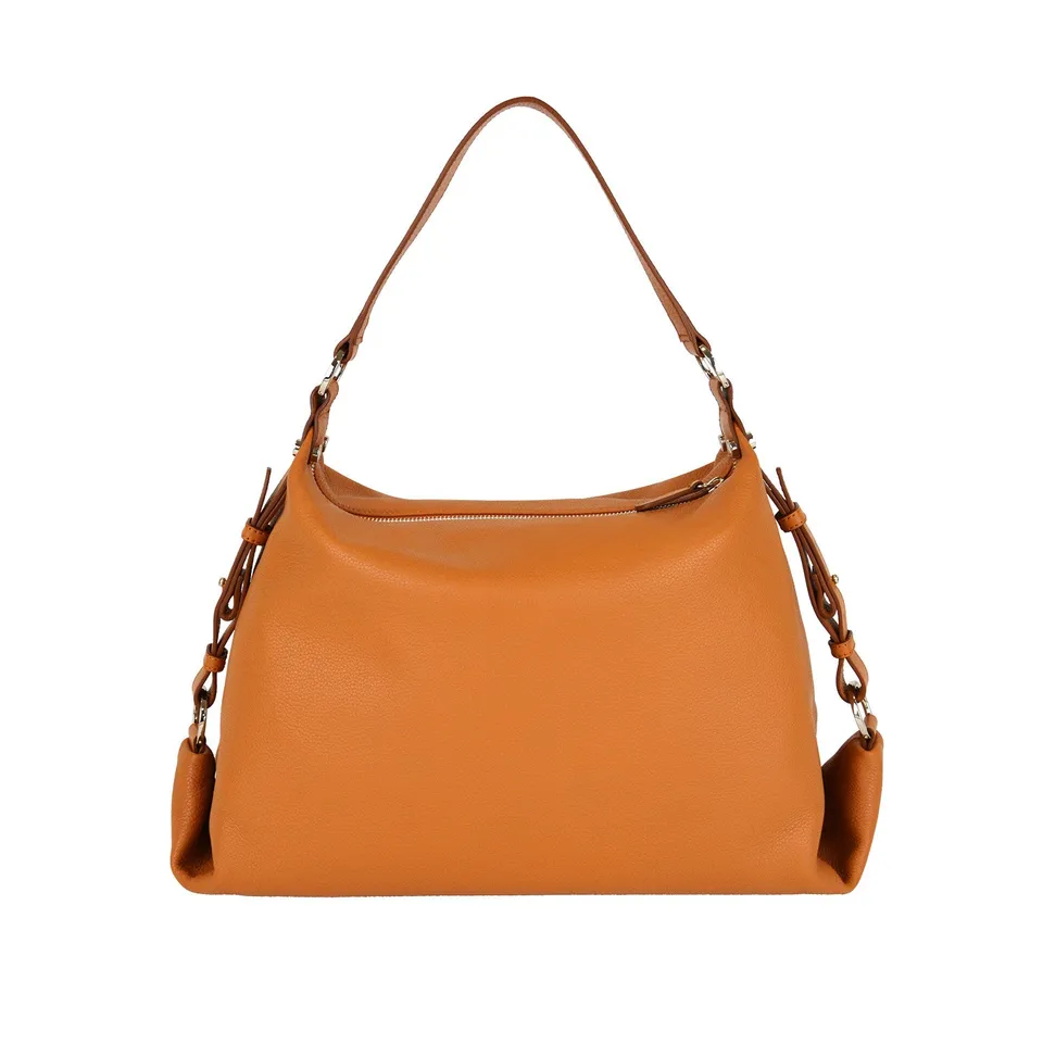 Lamarthe Naturel Schultertasche Orange Rindsleder