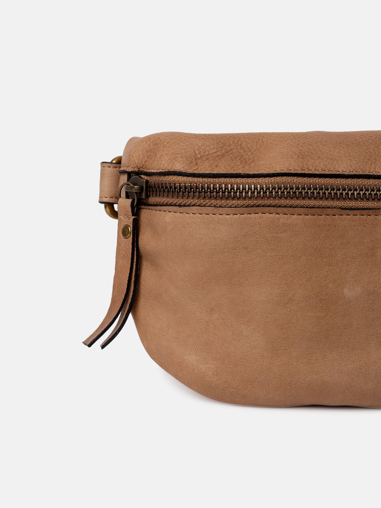RE:DESIGNED Gisela Bauchtasche Taupe Vollleder verstellbar