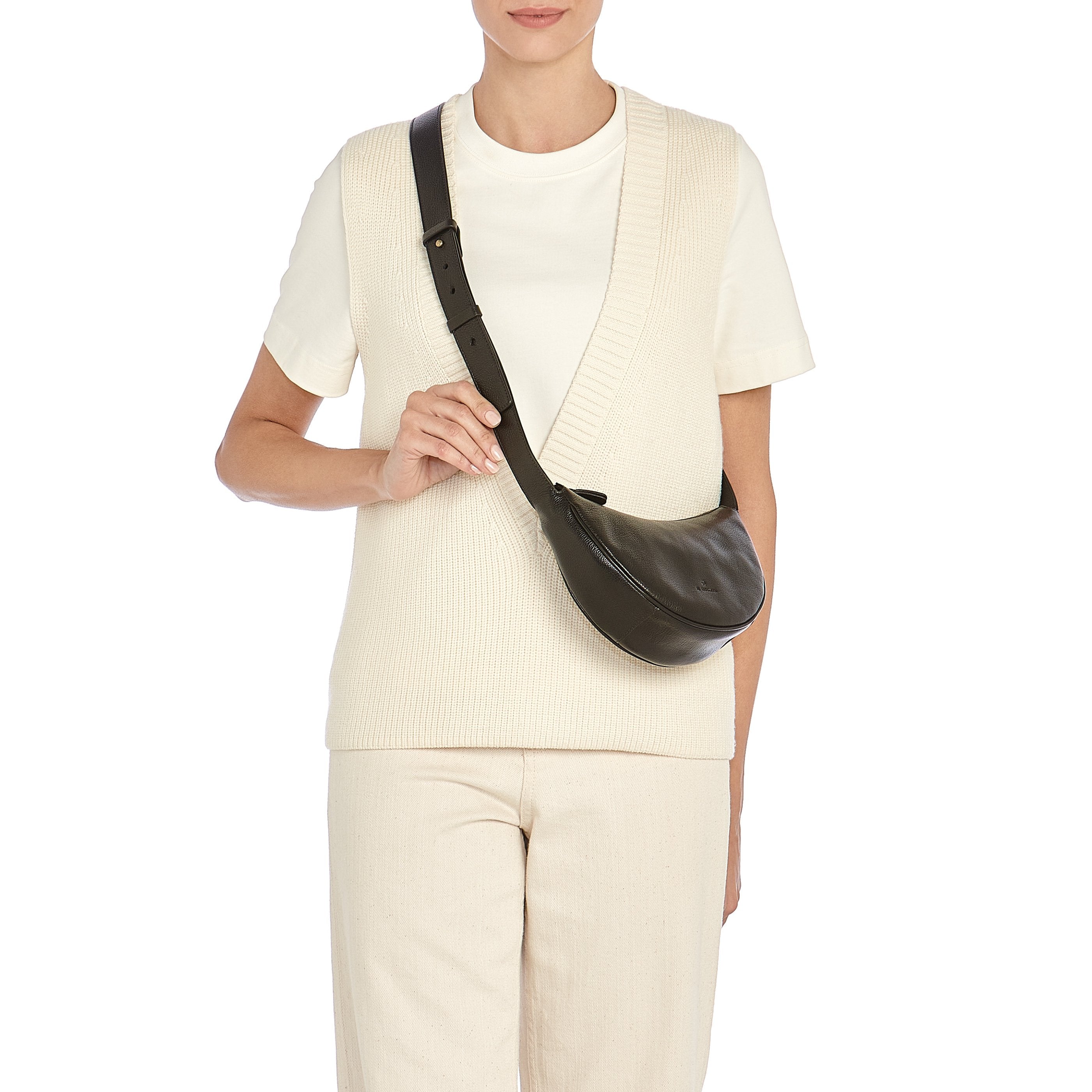 Il Bisonte Oliveta Hobo Schultertasche Schwarz