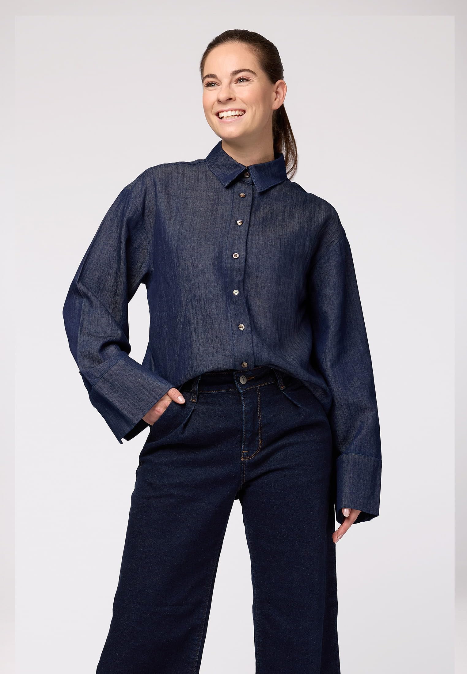 SURI FREY SFY Freyday SW10061 Leinenhemd XS Jeansoptik