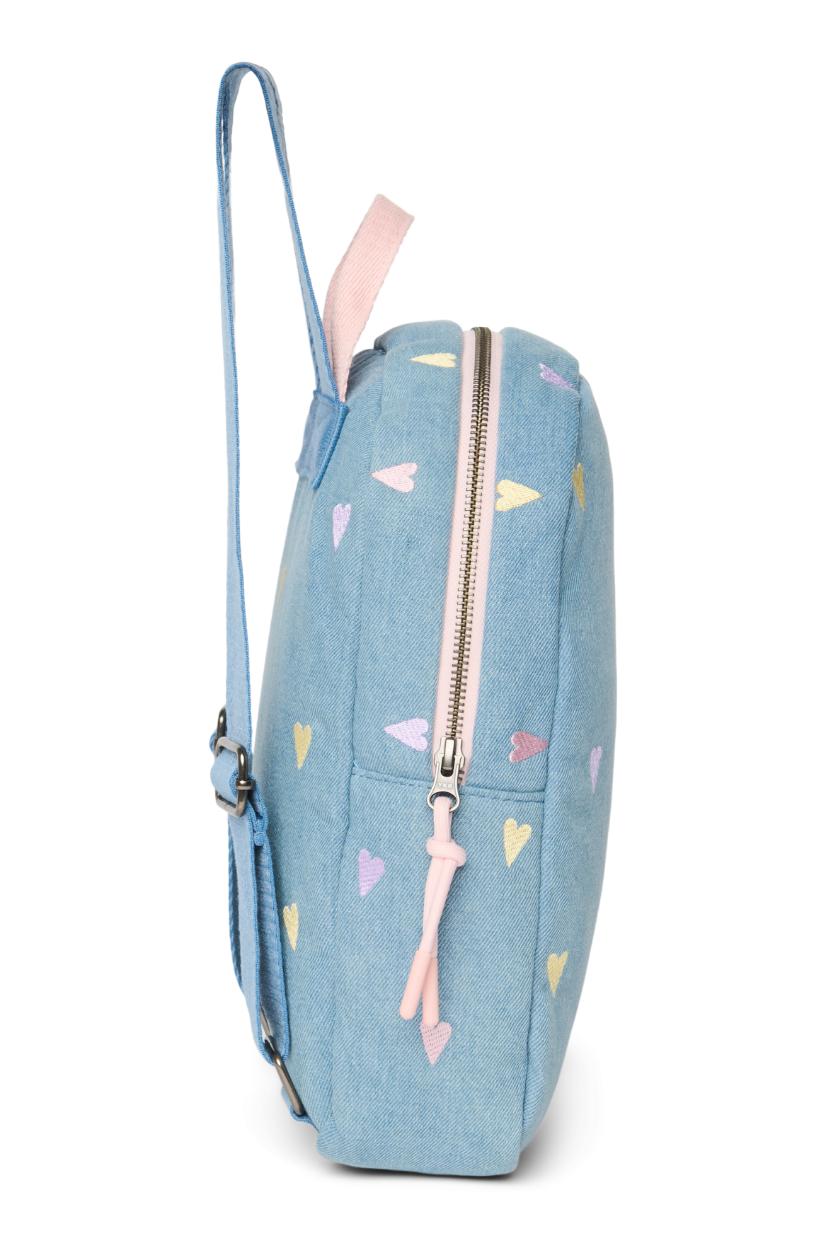 Studio Noos Denim Mini Rucksack Light Blue Hearts Kinder