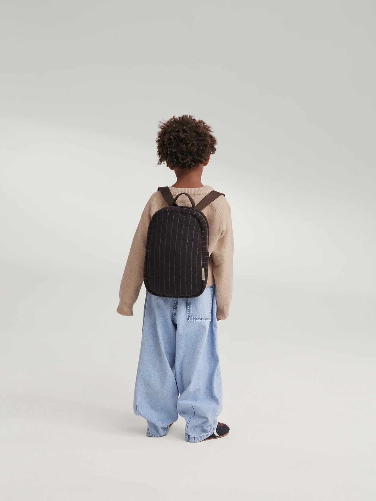 Studio Noos Flannel Chalkstripe Mini Rucksack Braun Nadelstreif