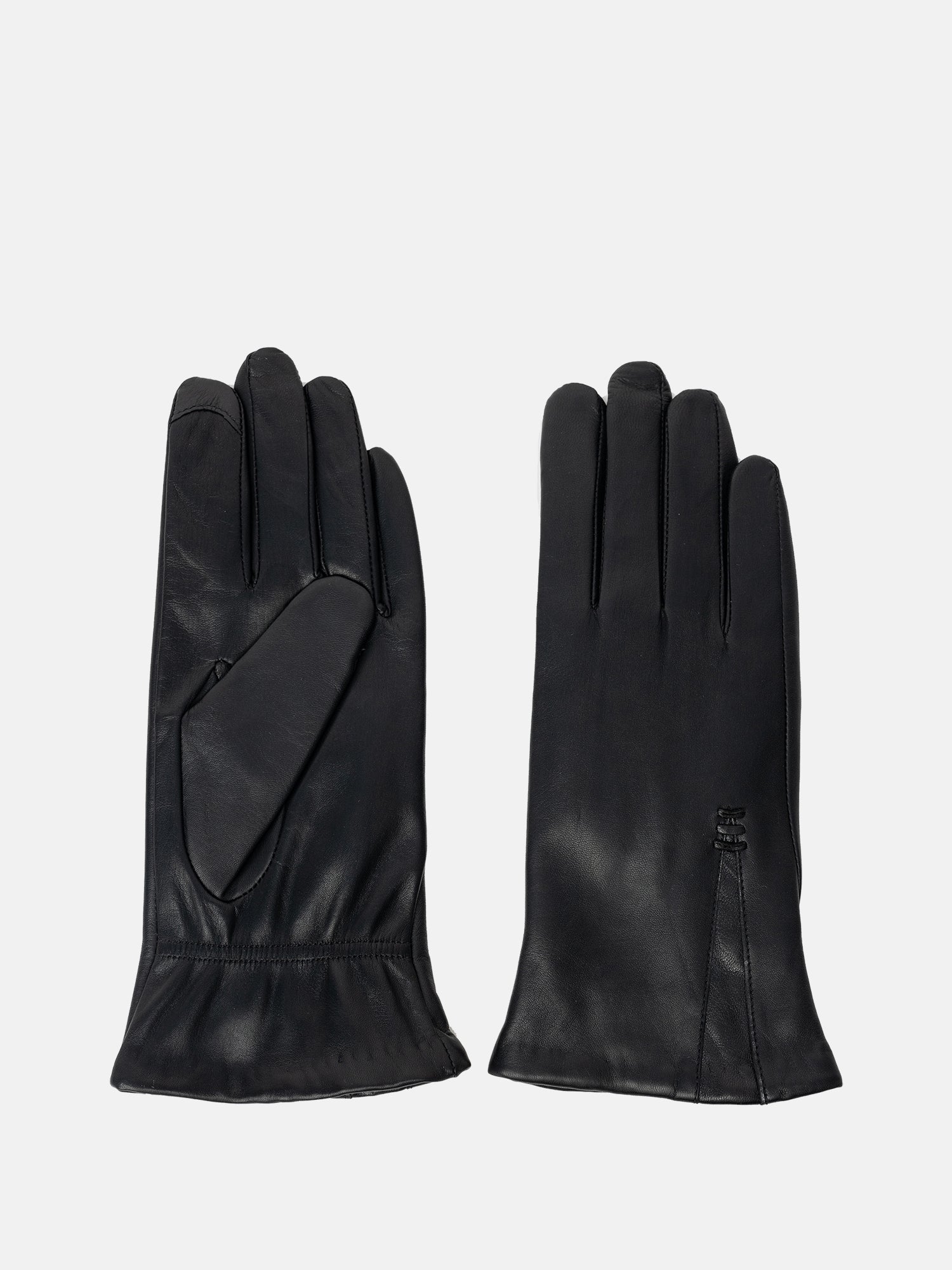 RE:DESIGNED Kayla Wool Lederhandschuhe Schwarz Wolle