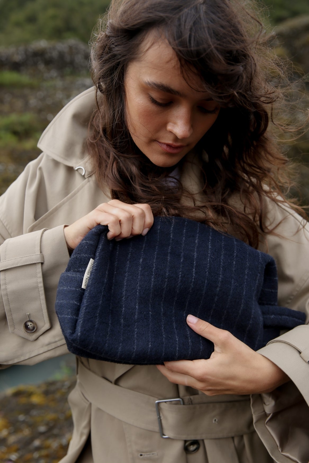 Studio Noos Flannel Chalkstripe Kulturtasche Dark Blue
