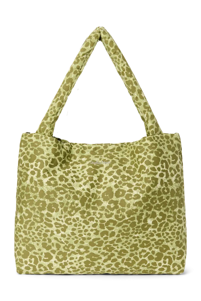 Studio Noos Cotton Mom Bag Shopper Green Leopard