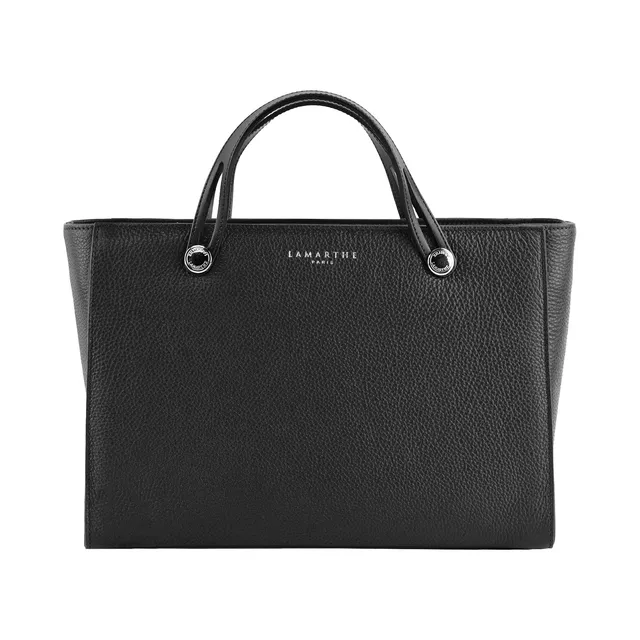 Lamarthe Fidele Handtasche Leder Schwarz Vollleder