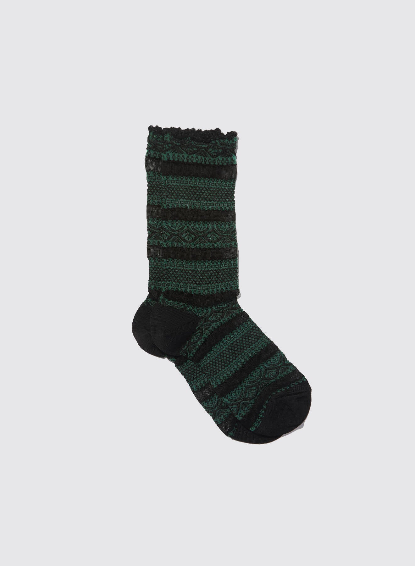 Maria la Rosa Lacy WSS26.05 Socken smaragd Jacquard