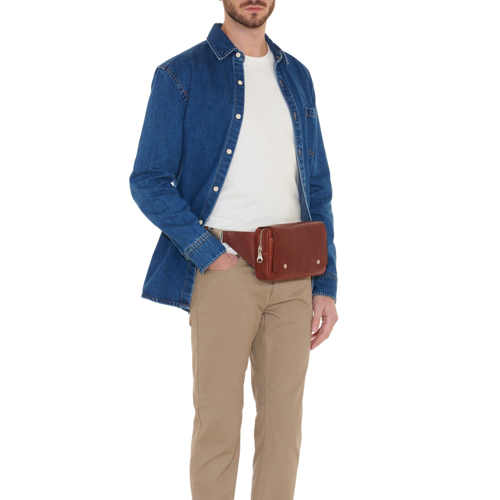 Il Bisonte Brolio Bauchtasche Vollleder Seppia