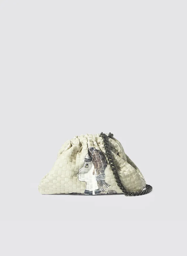Maria la Rosa Ophelie Mini Game Clutch Salvia gewebt