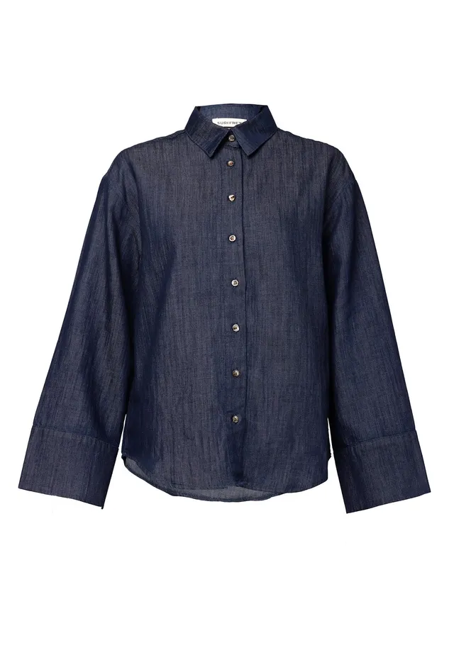 SURI FREY SFY Freyday SW10061 Leinenhemd XS Jeansoptik