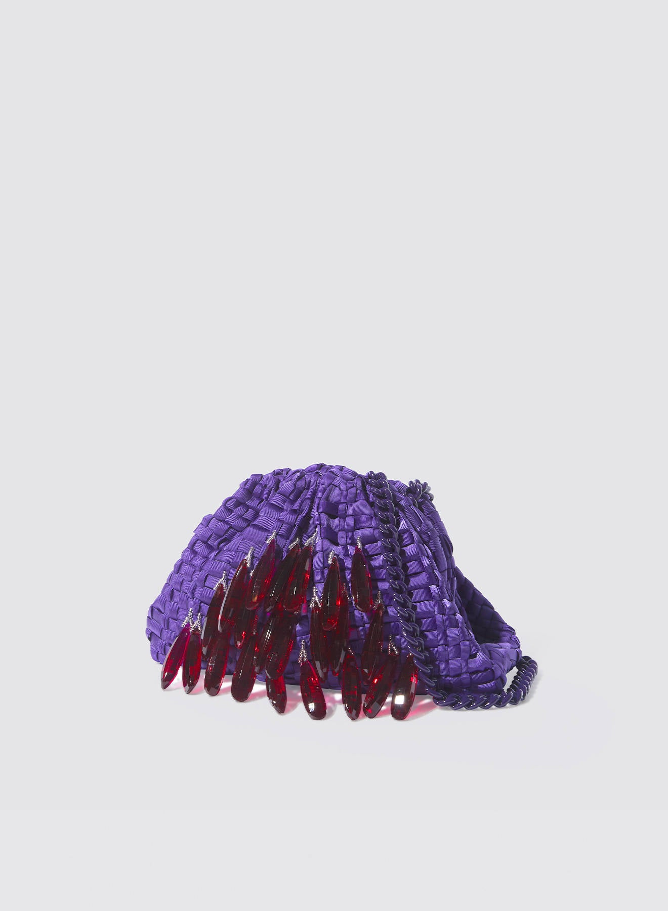 Maria la Rosa Eternity Mini Bag Clutch Fuchsia handgewebt