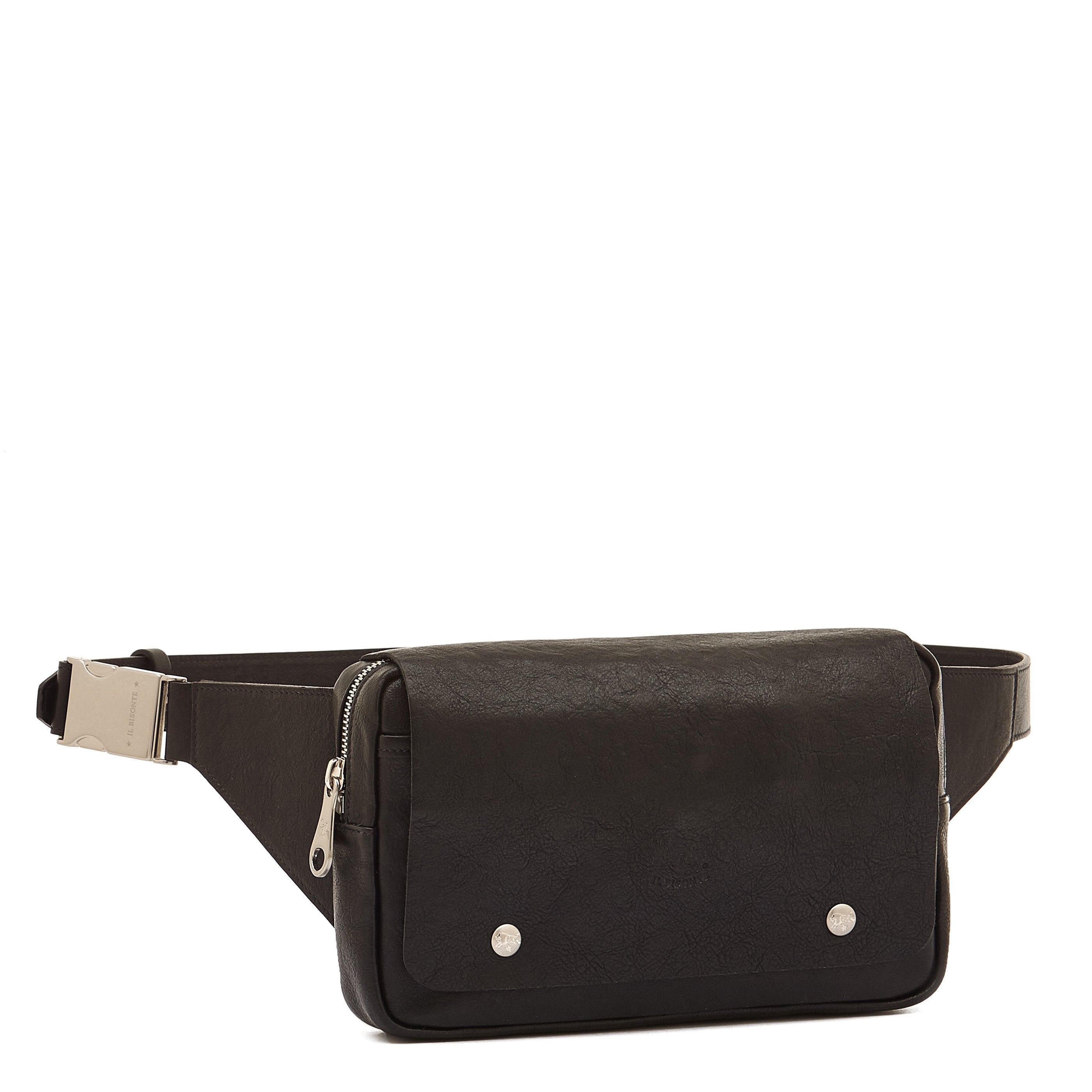 Il Bisonte Brolio Gürteltasche Schwarz Vollleder