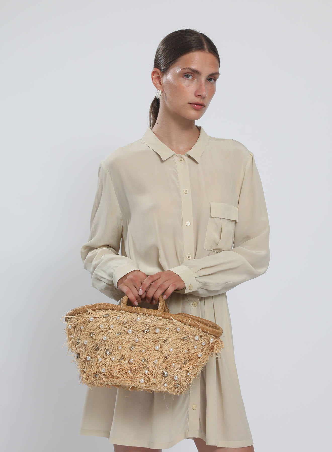 Maria la Rosa Lunelle WBS26.30 Korbtasche Raffia Natural