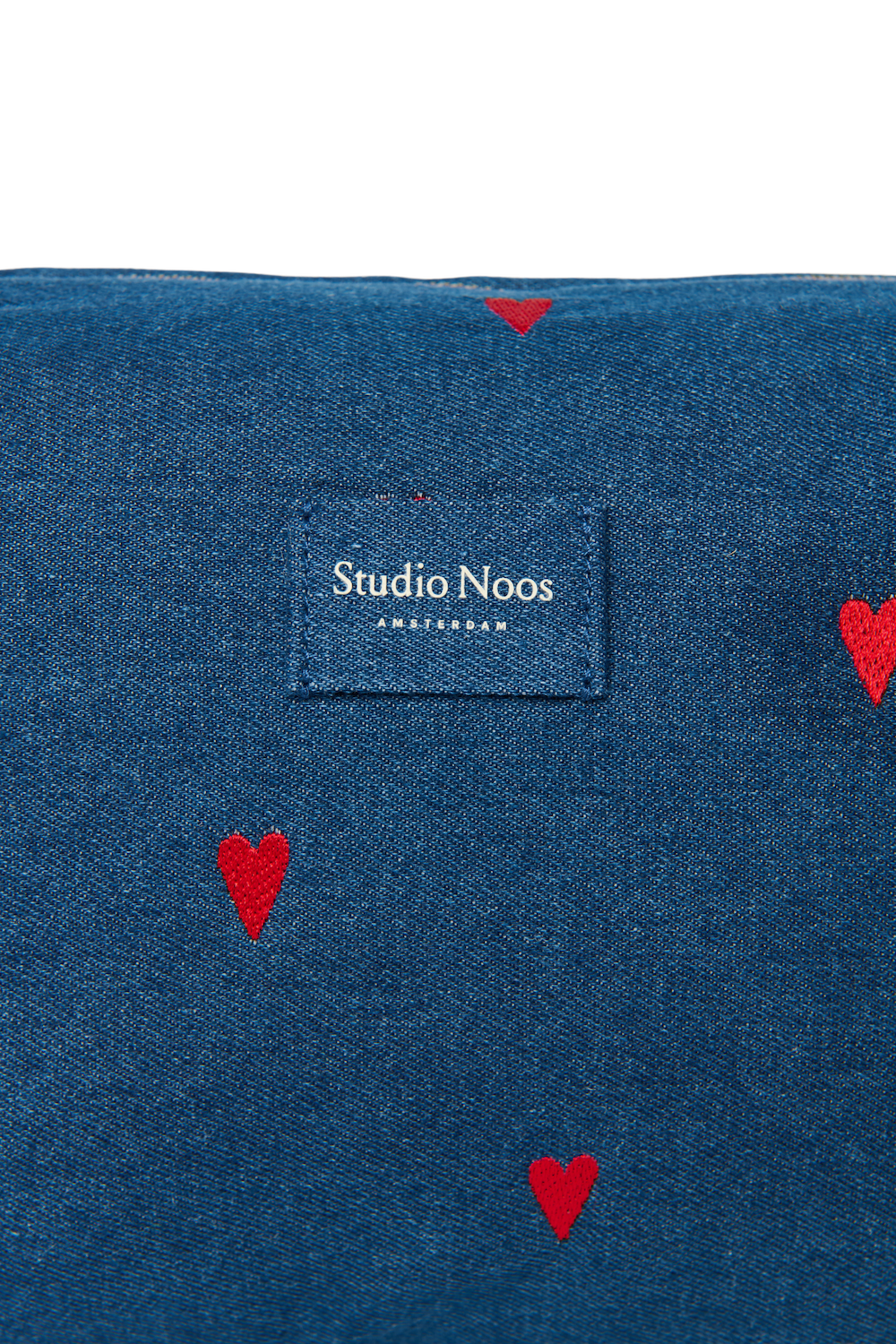 Studio Noos Denim Toiletry Bag Kulturtasche Dunkelblau Rot