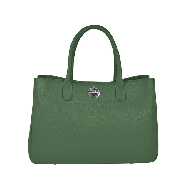 Lamarthe Paris Handtasche Khaki Vollleder 37 cm