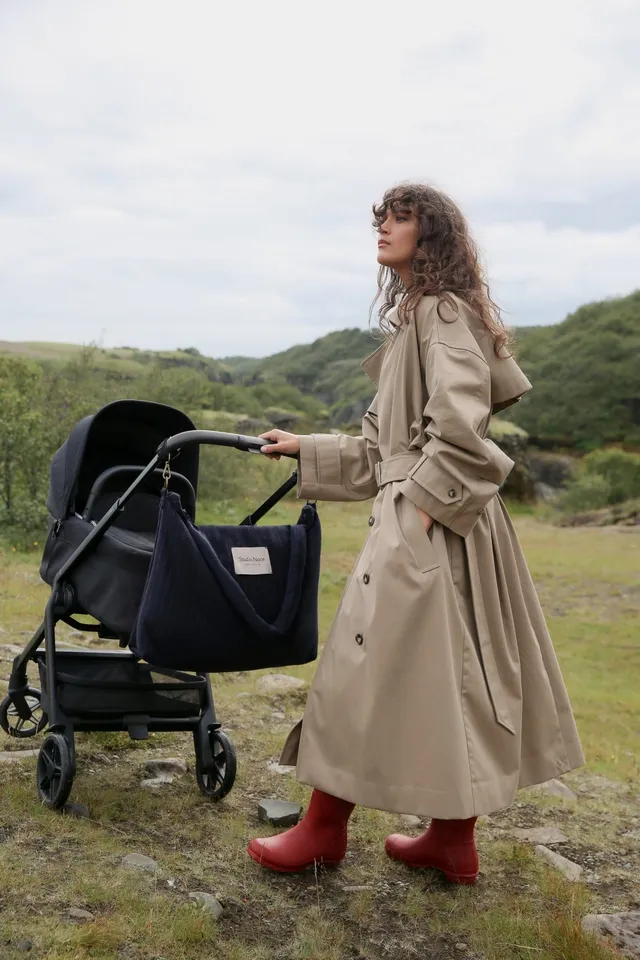 Studio Noos Chalkstripe Wickeltasche Dunkelblau Flanell
