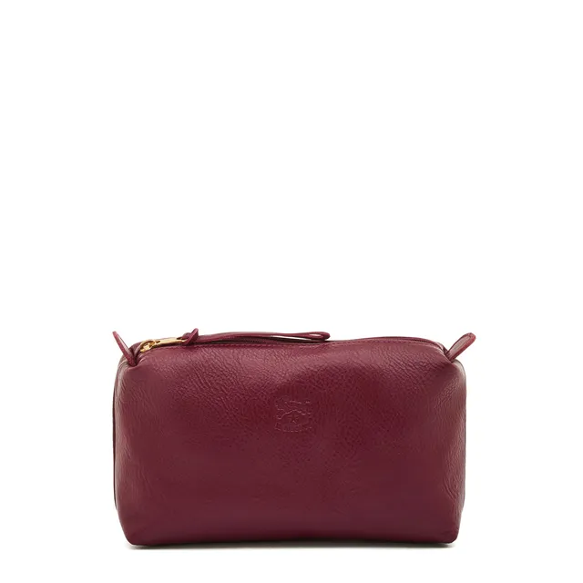 Il Bisonte Kosmetiktasche Beautycase Leder beere