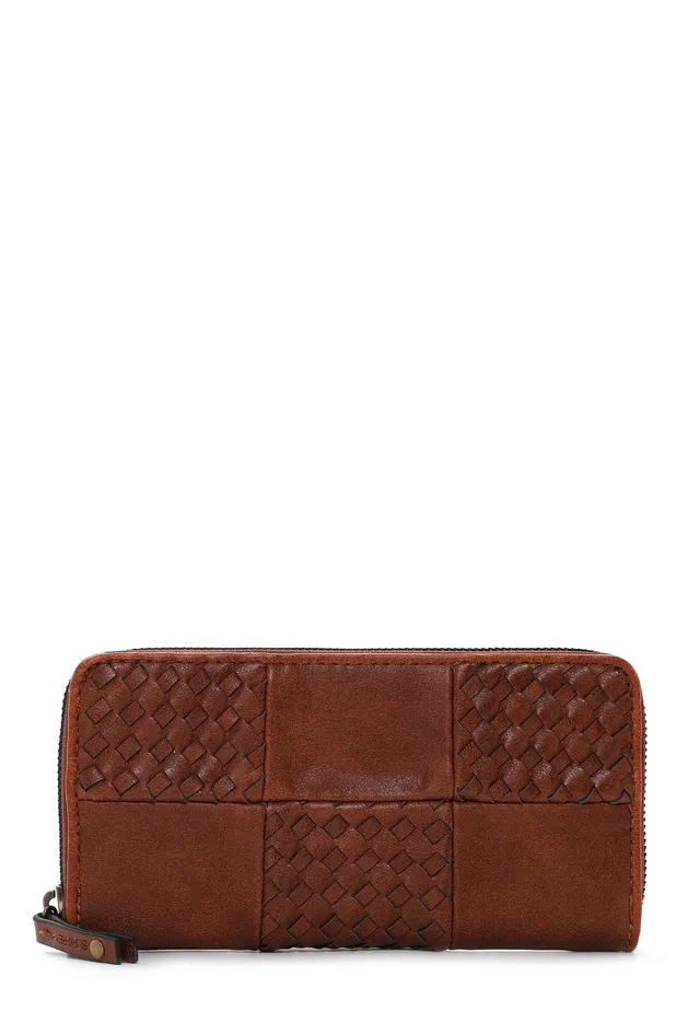 SURI FREY Bly Zip Around Geldbörse Cognac Patchwork