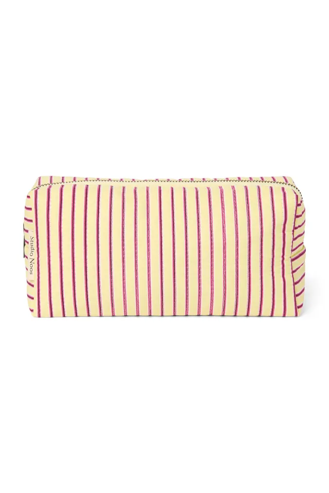 Studio Noos Poplin Striped Pouch Täschchen Butter Yellow Gestreift