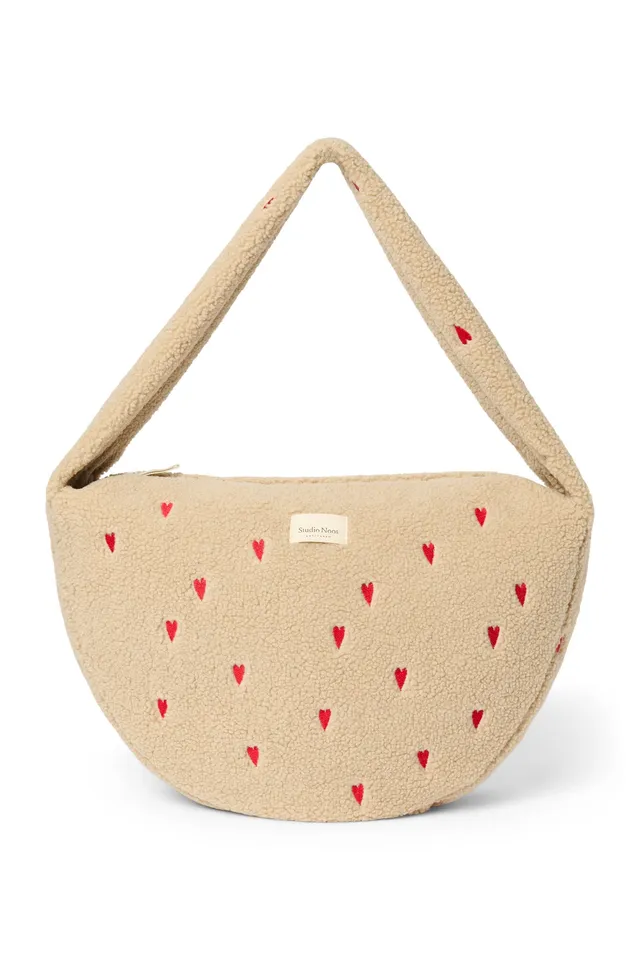 Studio Noos Teddy Cross Body Bag Umhängetasche Ecru Hearts